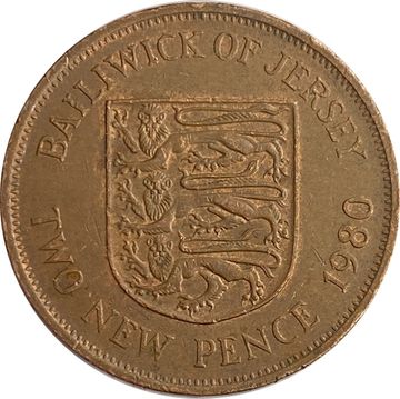 2 новых пенса 1980 Джерси