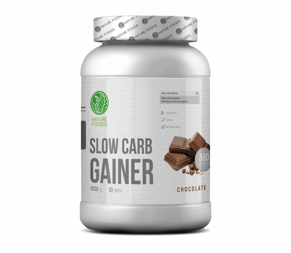 Гейнер Nature Foods Slow Carb Gainer 1000 г шоколад