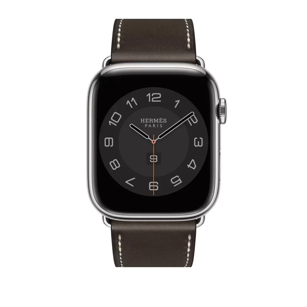 Apple Watch Series 8 Hermes 45mm, тёмно-коричневый ремешок с раскладывающейся застежкой
