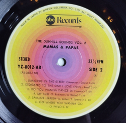 Винтажная виниловая пластинка LP The Mamas and The Papas The Dunhill Sounds Vol.2 (Japan 1976) (Obi) California Dreamin