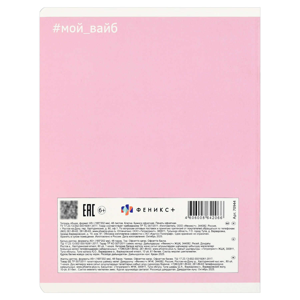 Тетрадь, 48 л, клетка, СТИКЕРЫ /А5