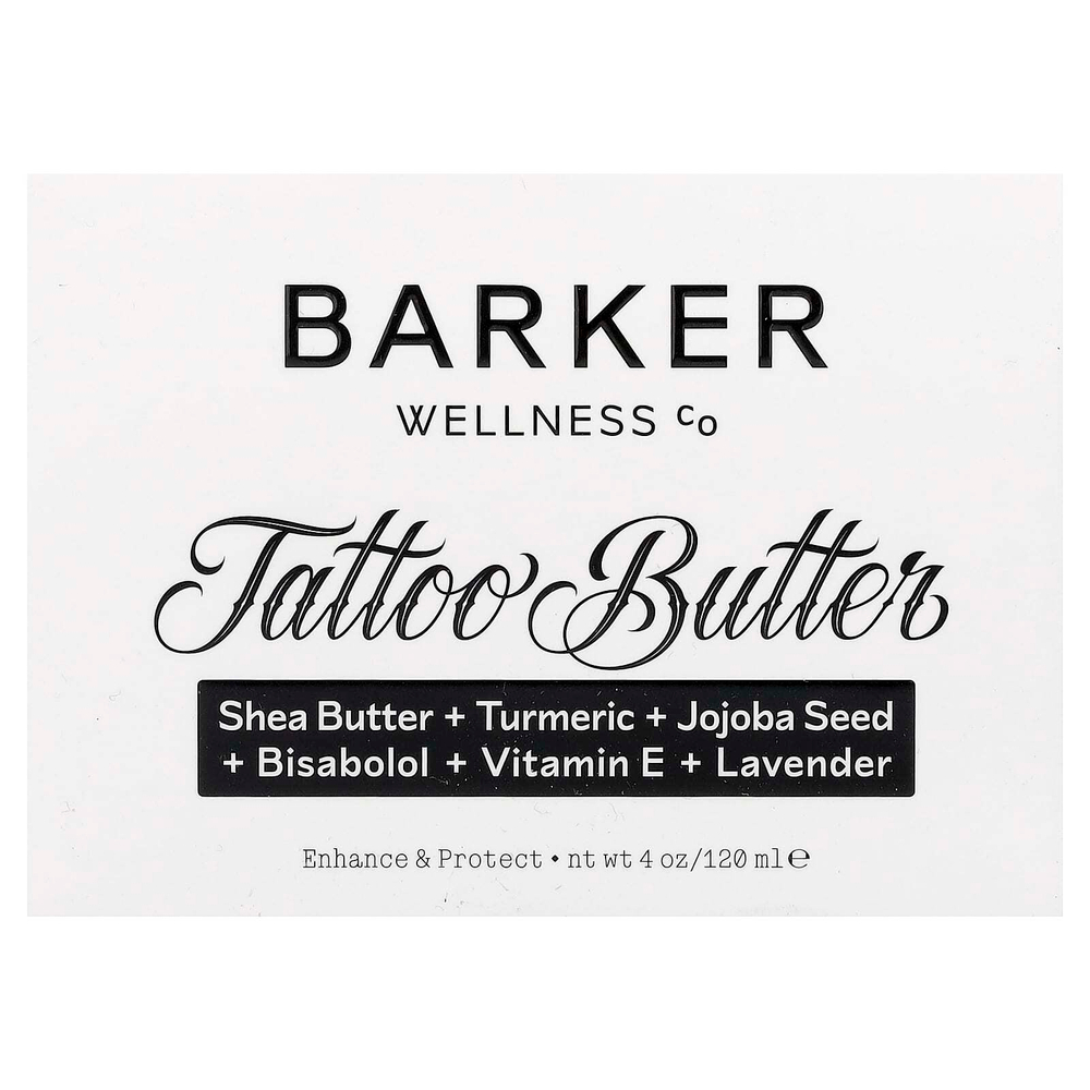 Barker Wellness Co, масло для тату, 120 мл (4 унции)