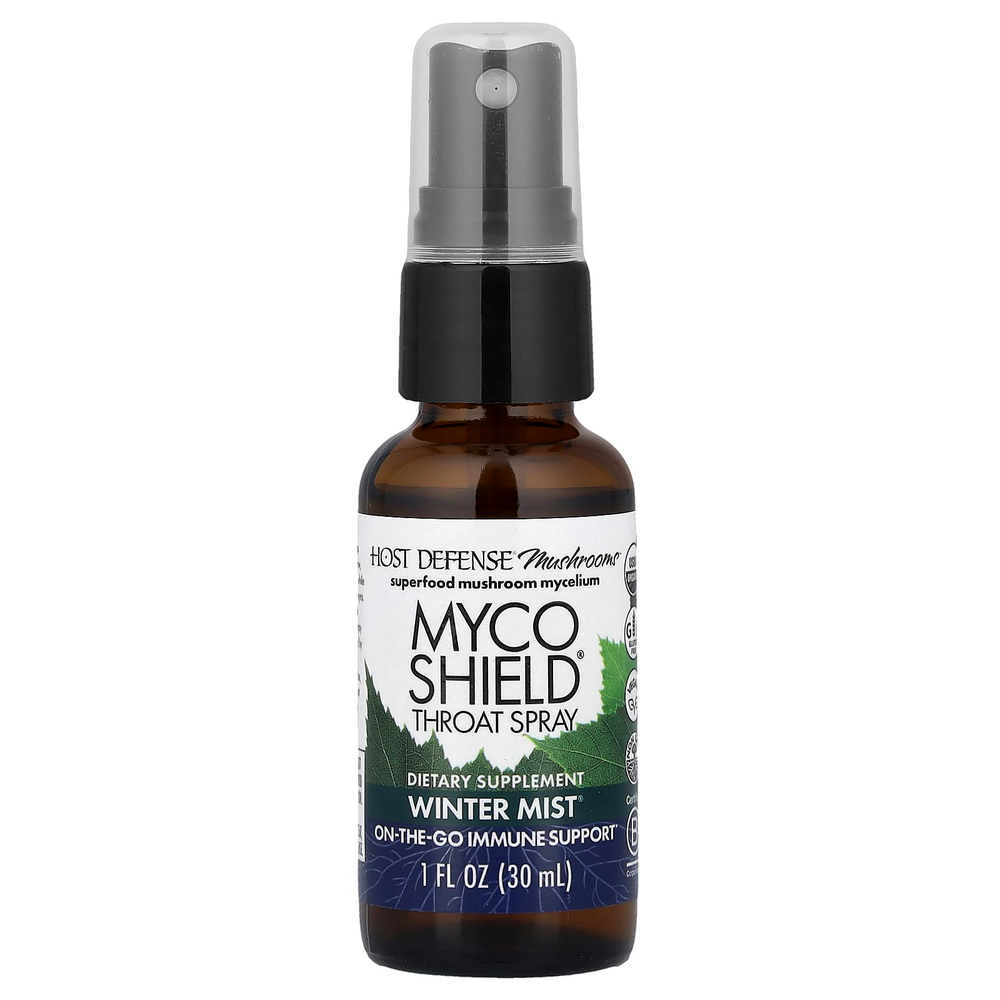 Host Defense, Mushrooms ™, спрей для горла MycoShield®, зимний туман, 30 мл (1 жидк. Унция)