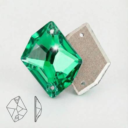 Стразы пришивные из хрусталя, цвет Emerald, форма Cosmic