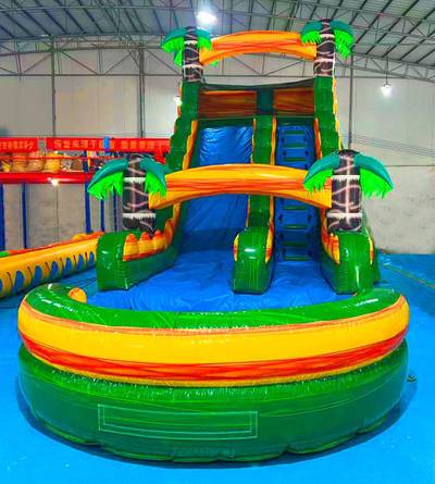 Водная горка с бассейном «Тропический вызов» 9,6×3,3×5,4 м