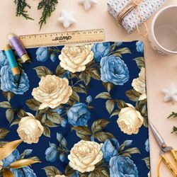 Ткань премиум шелк искусственный Армани романтическая роза