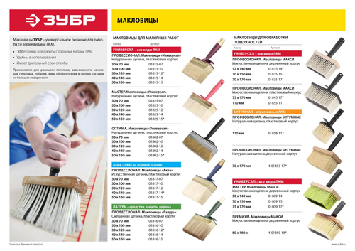 Макловица круглая ЗУБР ″ЭКСПЕРТ″, искусственная щетина, пластмассовый корпус, 110мм