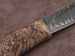 Якутский нож "Амга", сталь Х12МФ, рукоять стабилизированная карельская береза/акрил