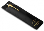 Чехол Parker из натуральной кожи, цвет матово-черный с золотым тиснением