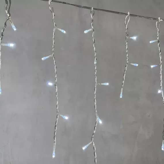 Гирлянда Бахрома 3,1*0,5 м., 24В., 150 холодно белых LED ламп, провод прозрачный ПВХ, IP54, LTC (PIL150-10-1W)