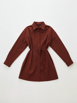 Рубашка из поплина с поясом