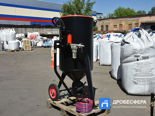 Пескоструйный аппарат PST-PS-250-3 с рукавом TWIN 20 метров с шиберным дозатором