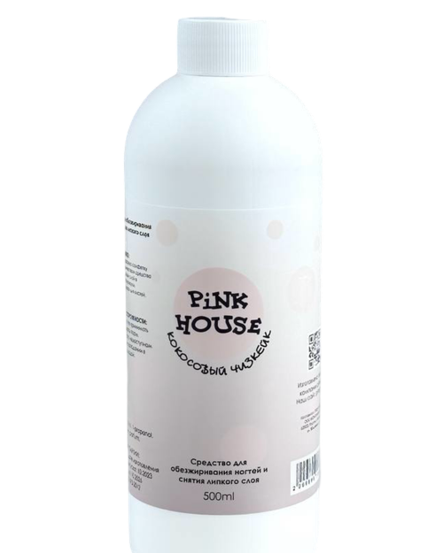 Обезжириватель для ногтей и снятия липкого слоя кокосовый чизкейк Pink House, 500 мл