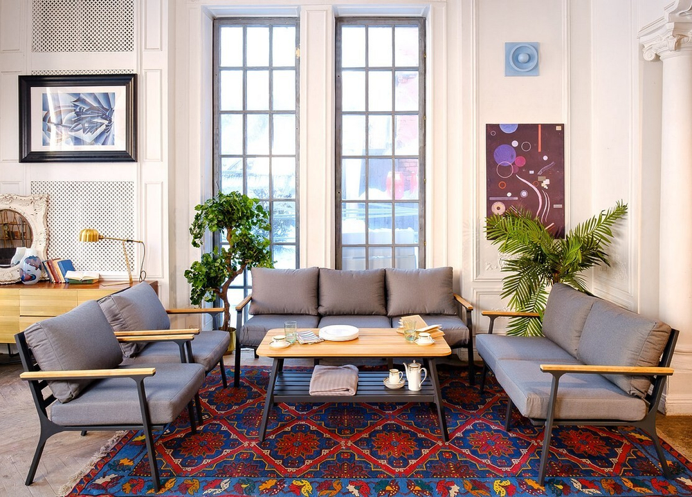 Диванная группа из алюминия CONCORDE XL темный графит