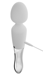 Двусторонний вибратор Wand LED - 21,5 см. (Цвет: белый)