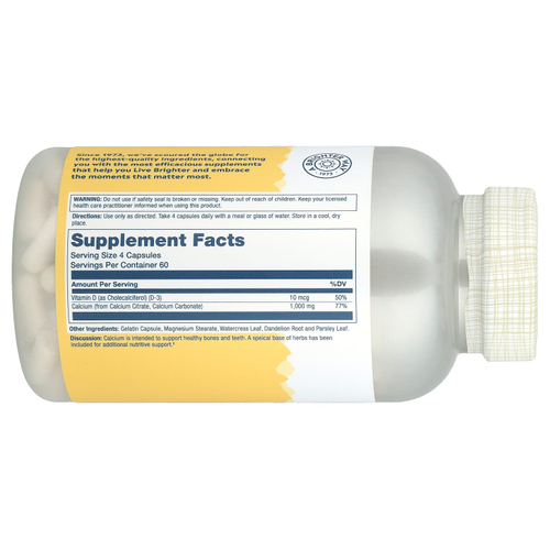 Solaray, цитрат кальция с витамином D3, 240 капсул