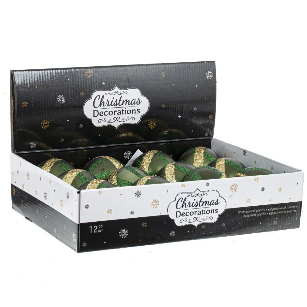 GAEM Набор из 12шт Украшение новогоднее "Шар", D 8 см, L35 W27 H8,5 см
