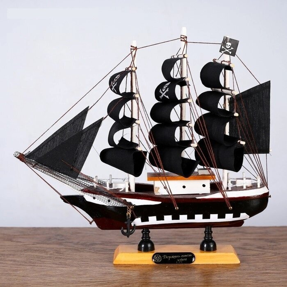 Корабль "Аризона", 24*6*22 см, пиратский, черные паруса