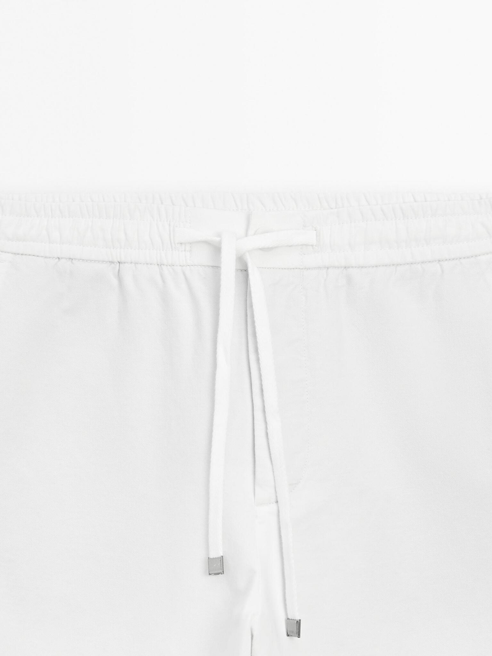 Massimo Dutti Брюки-джоггеры из хлопковой смеси, белый