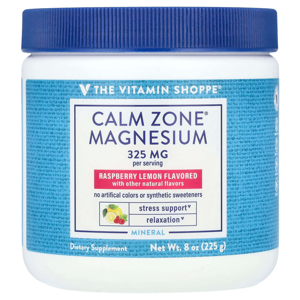 The Vitamin Shoppe, Calm Zone®, магний, малина и лимон, 225 г (8 унций)