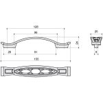 Ручка-скоба 128-096мм, отделка серебро