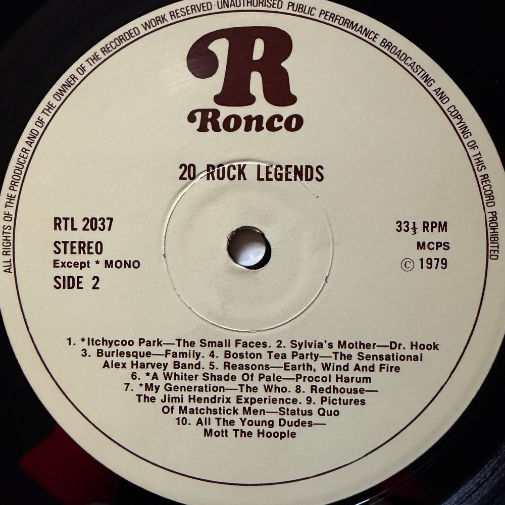 Сборник 20 Rock Legends (Англия 1979г.)