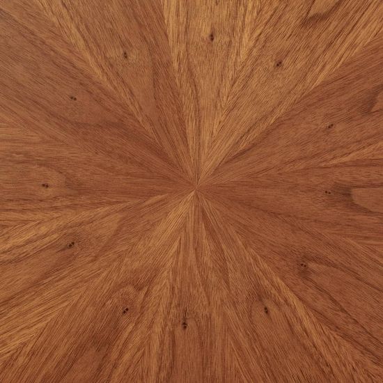 Стол Liverpool диам.110см, шпон орех лучевой набор, с хромированными ножками