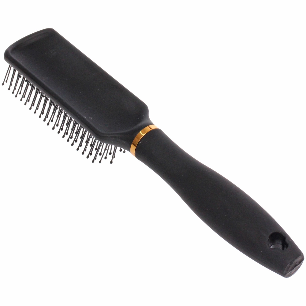 Расческа массажная «СЕКРЕТ ТВОЕЙ КРАСОТЫ», узкая, цвет черный, матовое покрытие, 3.8*22см