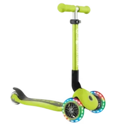 Skuter Globber Junior (Qatlanan, işıqlı, yaşıl)