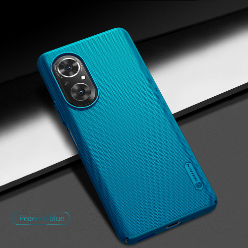 Тонкий жесткий чехол синего цвета (Peacock Blue) от Nillkin для Huawei Honor 50 SE и Nova 9 SE, серия Super Frosted Shield
