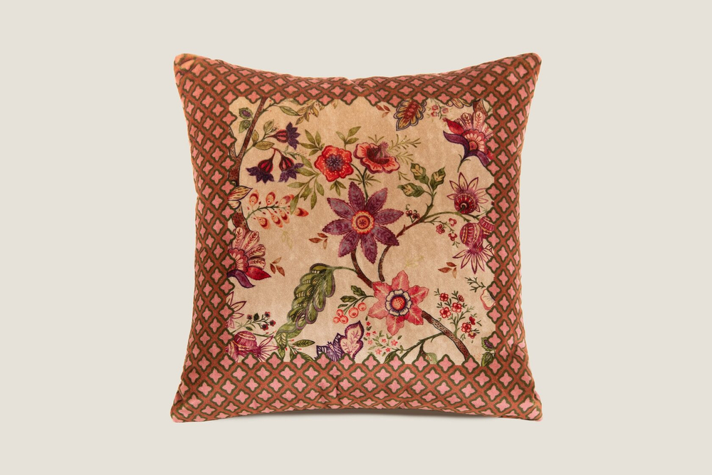 nan Подушка Frati FLORAL BEIGE Frati Home 50x50 Бежевый / Красный