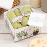 Набор махровых полотенец «Здесь живет счастье» 30×30 см - 3 шт.