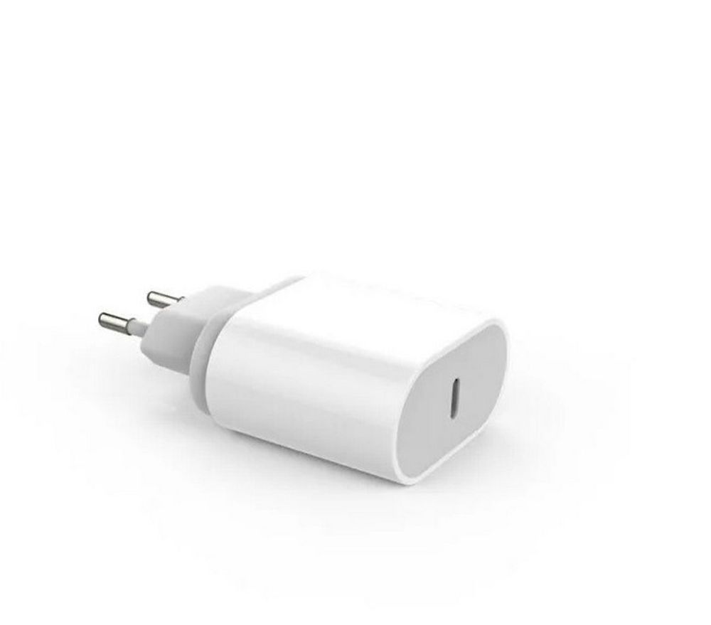 Сетевой адаптер питания USB-C 20W без упаковки с лого (белый)