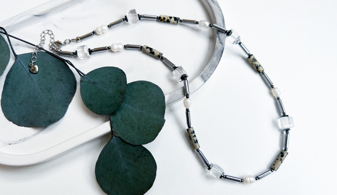 Мастер-класс: собираем чокер из гематита, жемчуга и камней