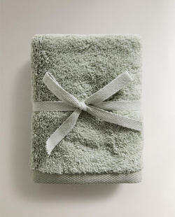 Zara Home - Набор полотенец для рака из хлопка высокого качества (набор из 3 шт.), зеленый, 30х30 см
