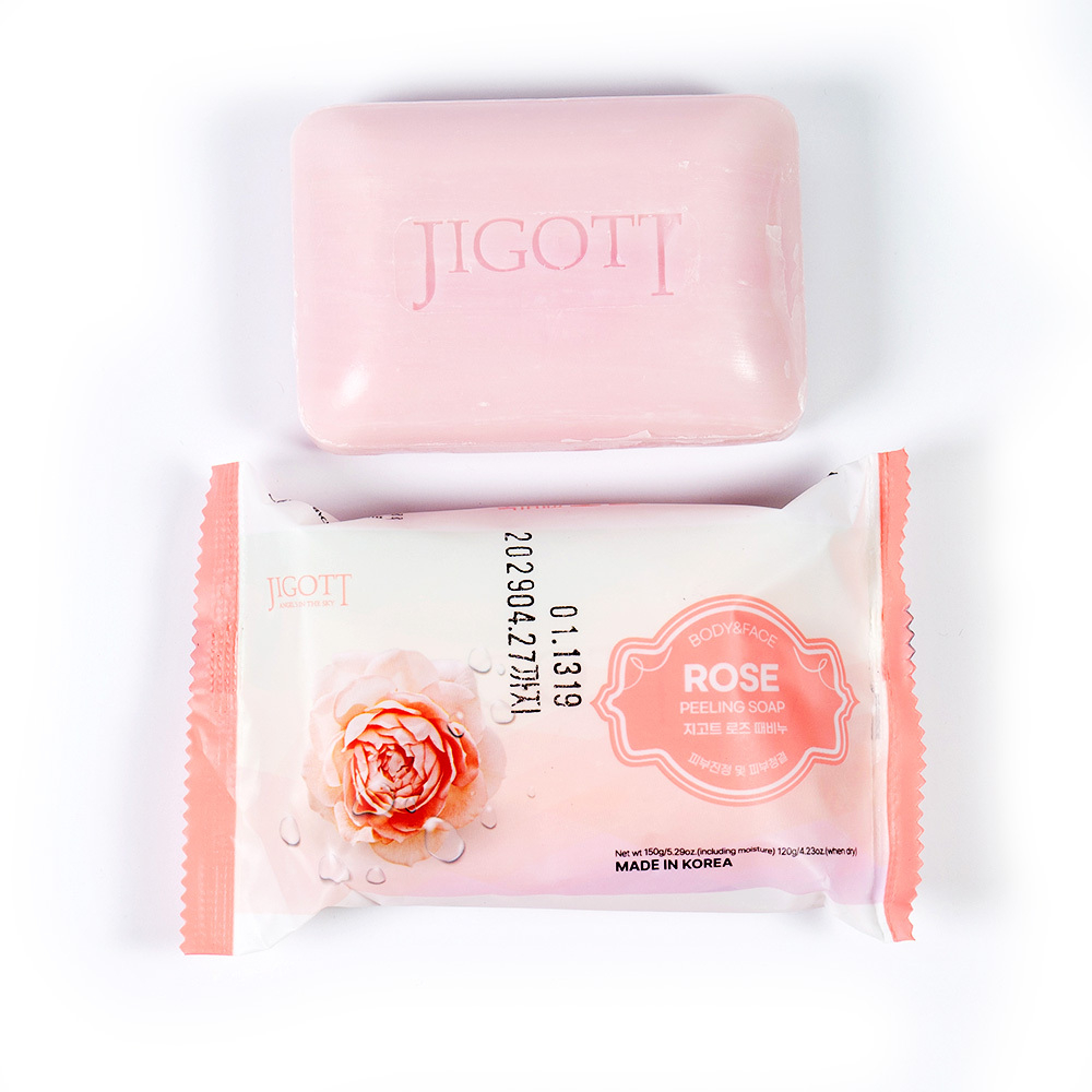 Мыло-скраб для лица и тела с экстрактом розы 150 г Jigott Rose Peeling Soap