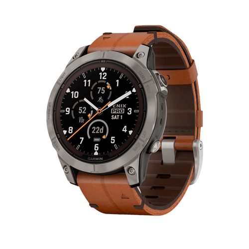 Умные часы Garmin Fenix 7 Pro, 47mm, Sapphire Solar Titanium Gray / Chestnut Leather Band (010-02777-30)