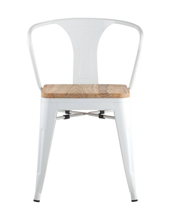 Стул TOLIX ARM WOOD с подлокотниками белый Stool Group