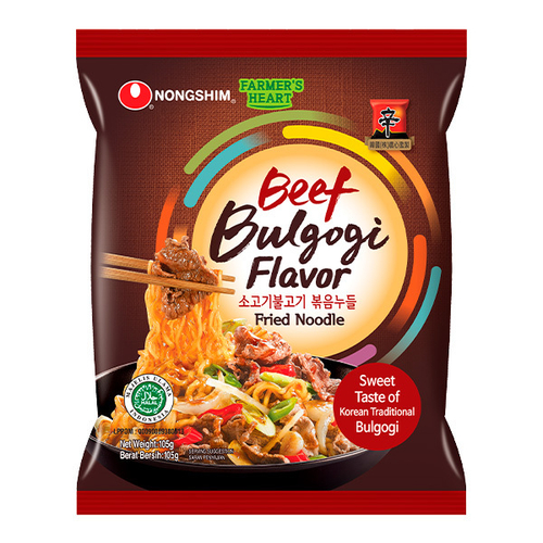 Лапша быстрого приготовления Bulgogi Beef Flavor с говядиной "Nongshim", пачка 105 г