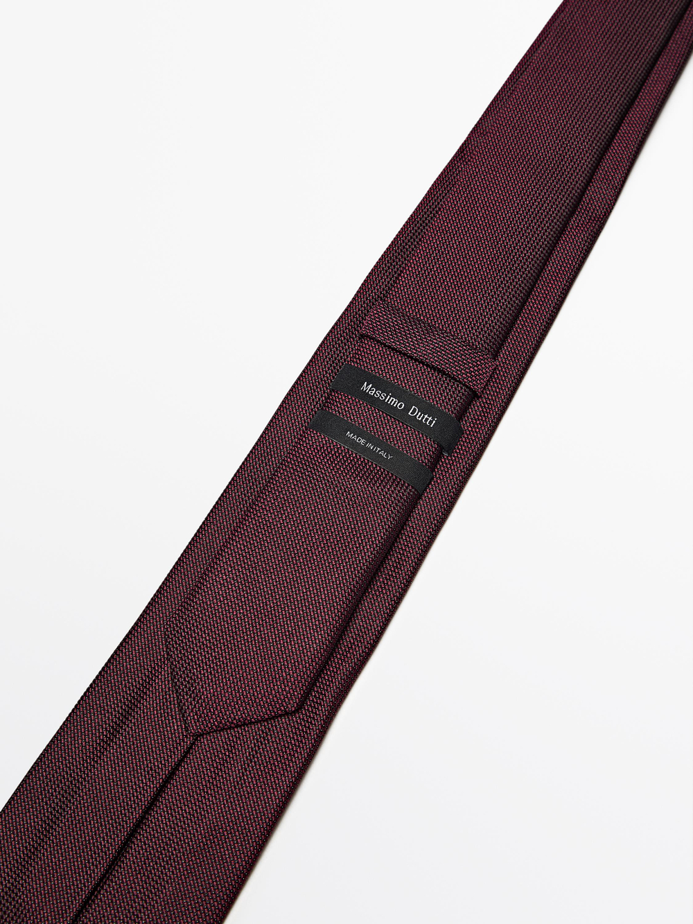 Massimo Dutti Галстук в горошек из 100% чистого шелка, бордовый