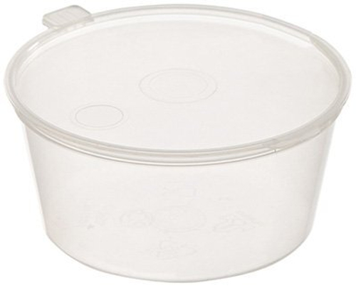 Контейнер для соуса 80 мл, круглый, с неразъемной крышкой, прозрачный, 960 штук