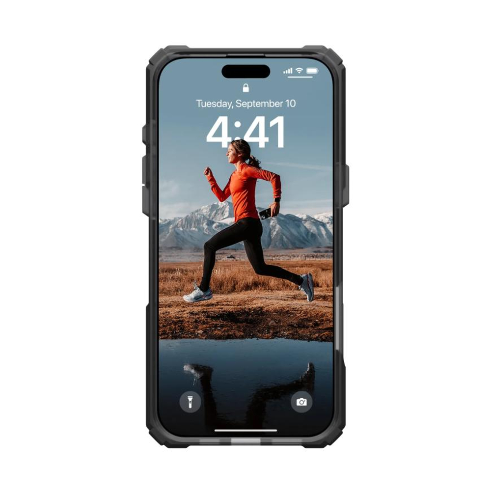 Защитный прозрачный чехол MagSafe с подставкой UAG Plasma XTE для iPhone 16 Pro Max Полупрозрачный композитный гибридный чехол со встроенной подставкой, высоким уровнем защиты при падении и вырезом для Контроллера камеры