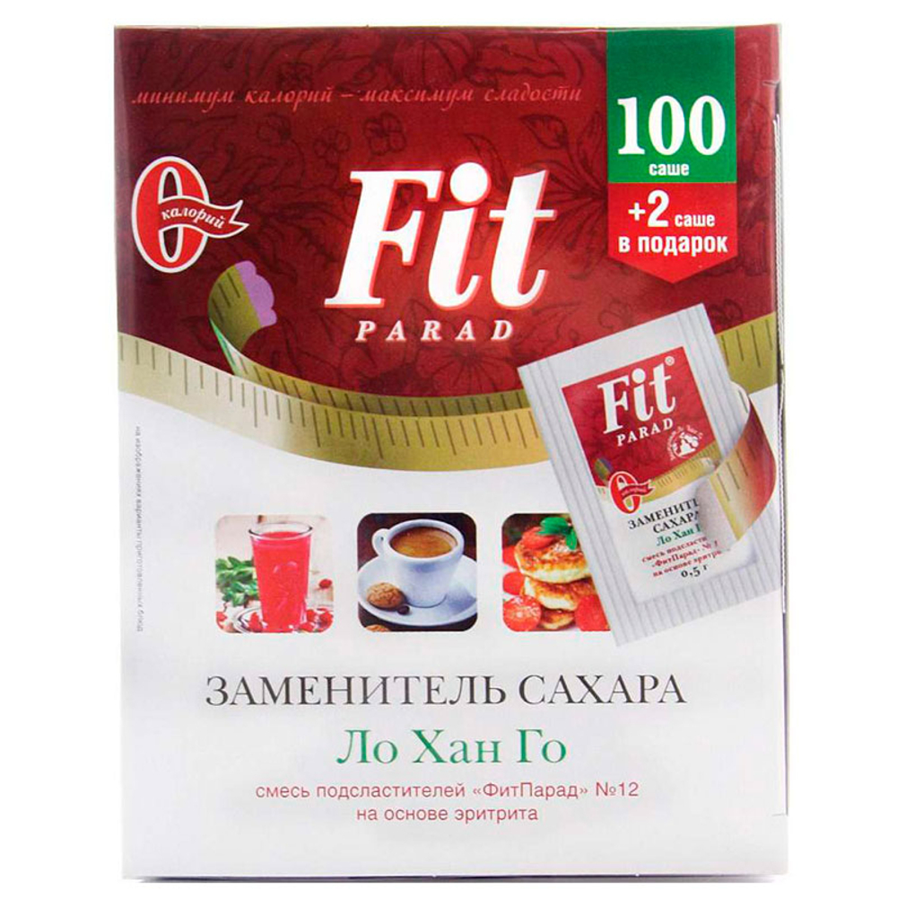 ФитПарад Заменитель сахара "ФитПарад № 12" на основе эритрита саше 100 шт. (51 гр.)