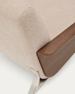 2-местный диван Amsen светло-коричневый с подлокотниками из шпона ореха