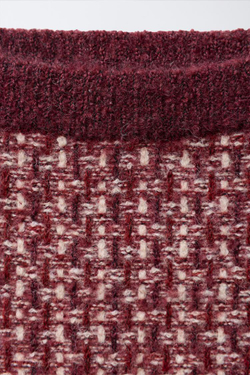 ZARA ЮБКА В КЛЕТКУ, БОРДОВЫЙ