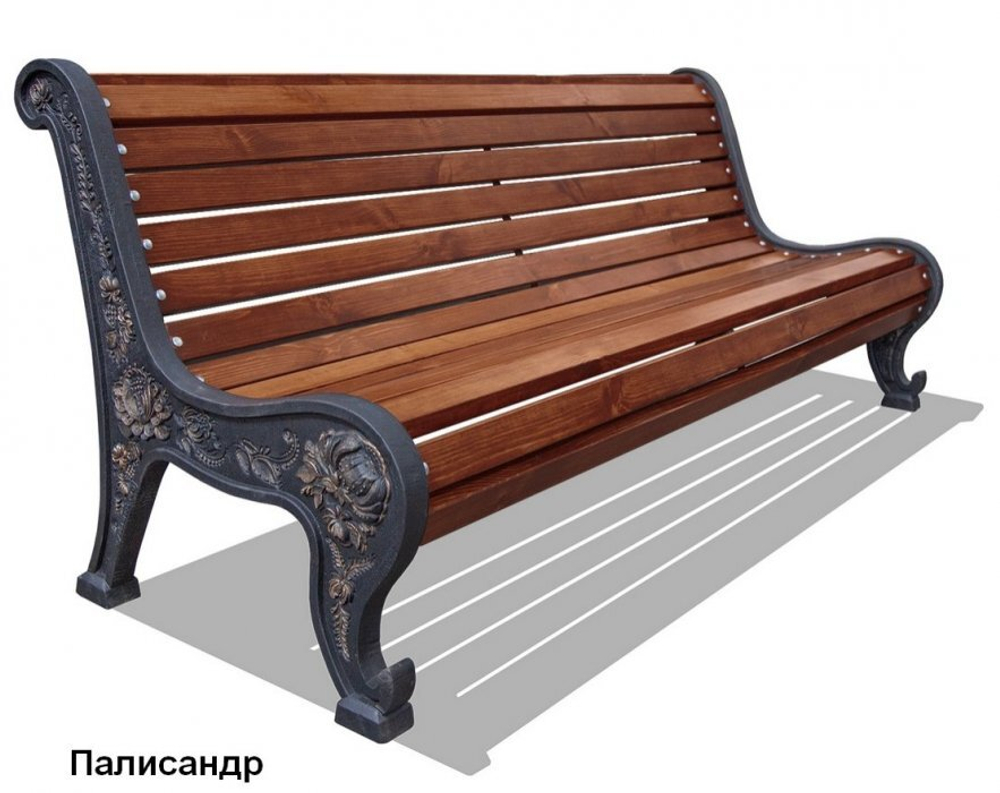 Скамейка чугунная Новый парк, Сосна
