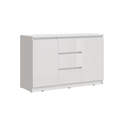 Комод Челси 1200 (2 двери 3 ящика), Белый глянец холодный, Белый