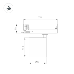 Светильник LGD-DYKE-4TR-R60-8W Day4000 (WH, 50 deg, 230V) (Arlight, IP20 Металл, 5 лет) 052271