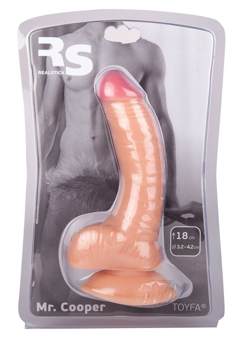 Телесный фаллоимитатор с присоской - 18 см. (Цвет: телесный)