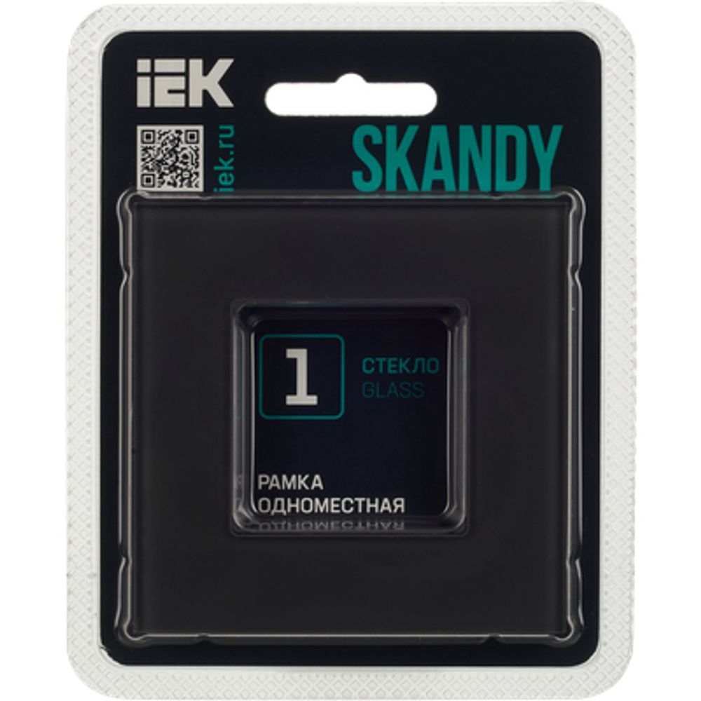 SKANDY Рамка 1-местная SK-F21G стекло графит IEK